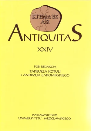 Acta Universitatis Wratislaviensis. Antiquitas t. XXIV (1999)