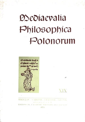 Mediaevalia Philosophica Polonorum XIX