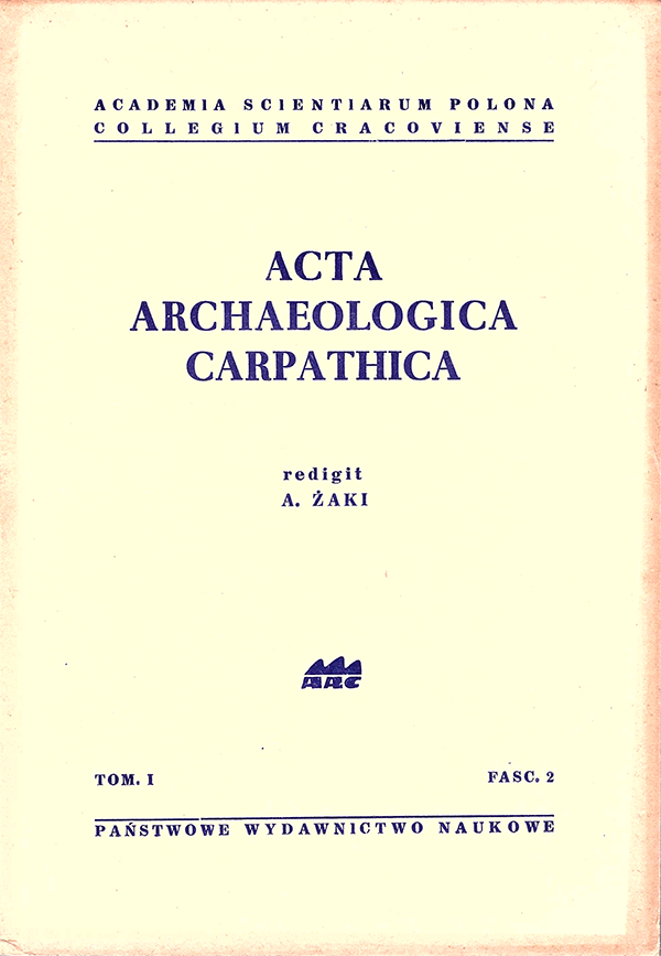 Acta Archaeologica Carpathica – tom I, fasc. 2, 1960