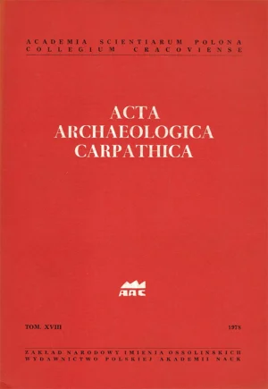 Acta Archaeologica Carpathica – tom XVIII, 1978