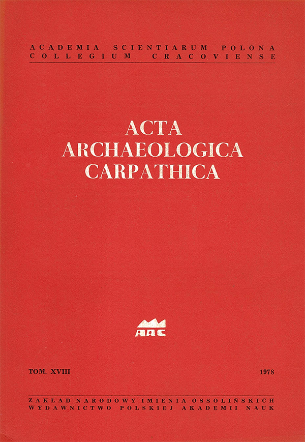 Acta Archaeologica Carpathica – tom XVIII, 1978