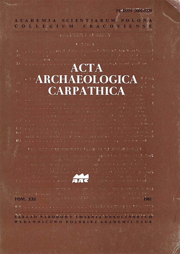 Acta Archaeologica Carpathica – tom XXI, 1981
