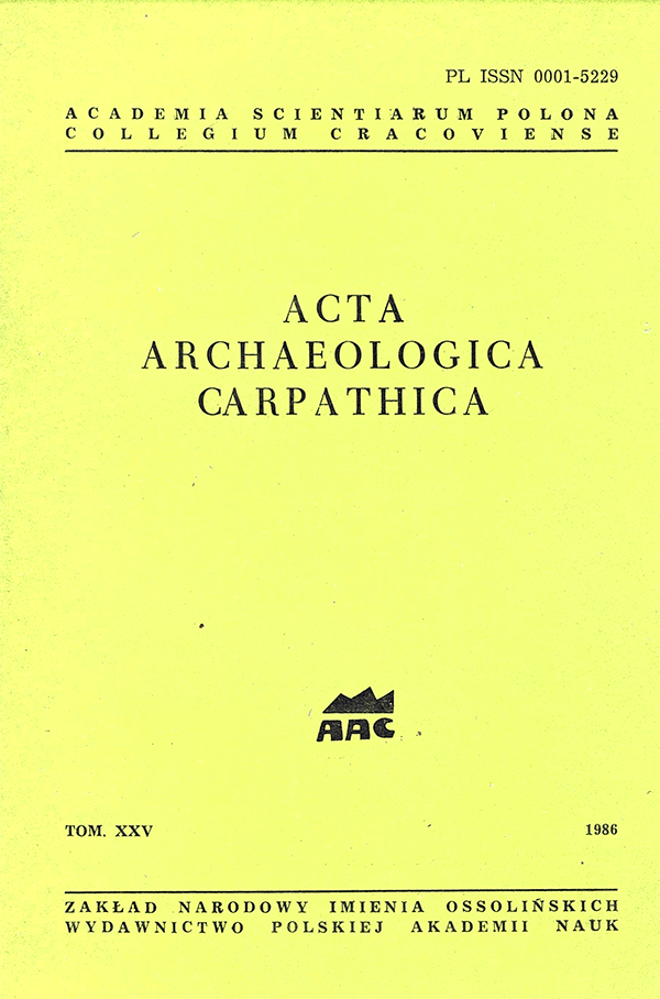 Acta Archaeologica Carpathica – tom XXV, 1986