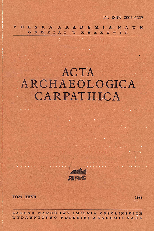 Acta Archaeologica Carpathica – tom XXVII, 1988